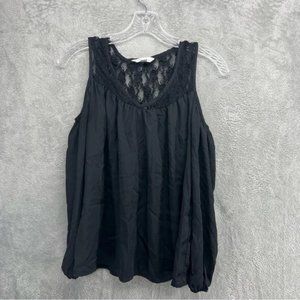 Decree Women's Sleeveles Blouse Loose Fit Black Size Medium